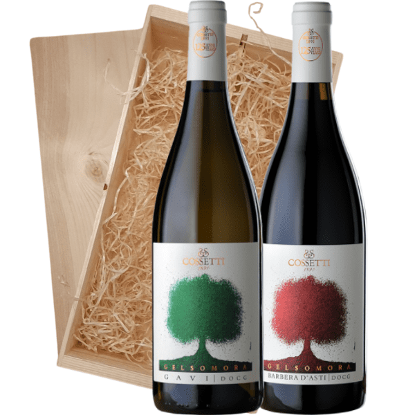 Geschenkkist 2-fles Cossetti Gavi – Barbera D’Asti
