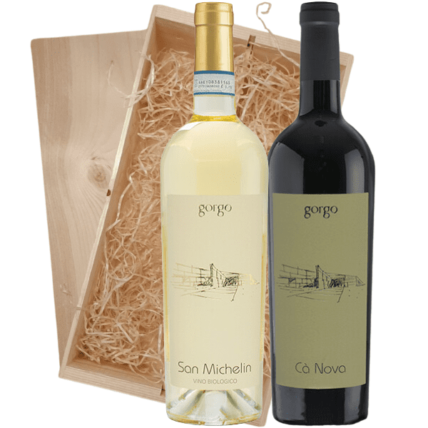 Geschenkkist 2-fles Gorgo Custoza San Michelin – Cà Nova Rosso Veronese